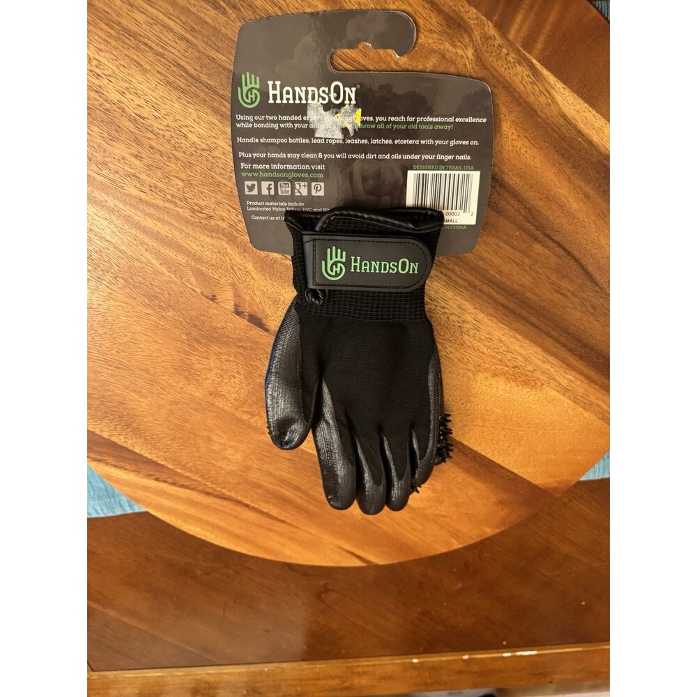 Hands On Grooming Shedding Bathing Gloves for Pets, Size S Black, Wet/Dry - Picture 3 of 6